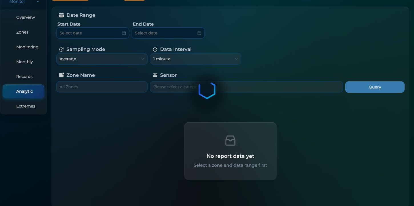 Select a Sensor to review its latest value, data time, and trend for the selected period.